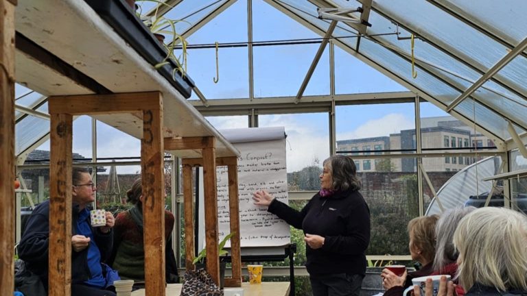 Composting workshop at Llanfrechfa Grange Walled Garden